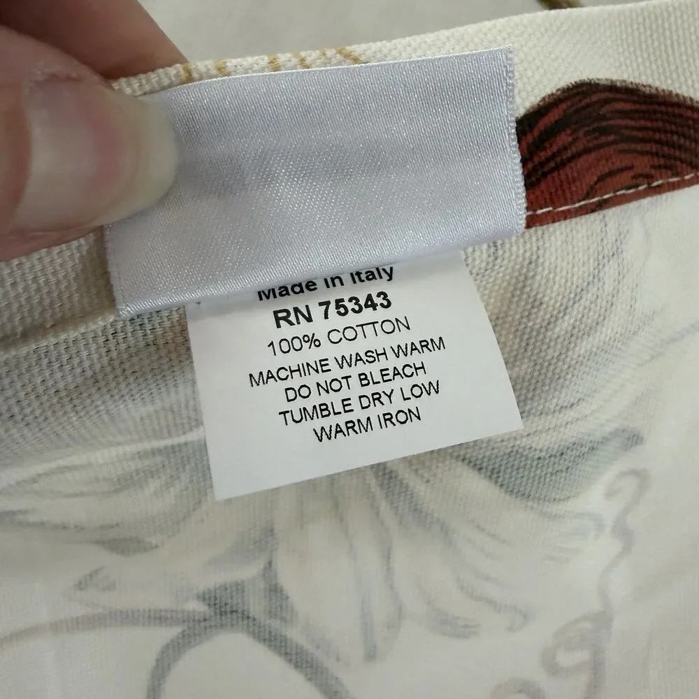 Le Telerie Toscane Fall Pumpkin Table Cloth 66”x 89” Butterfly Italy